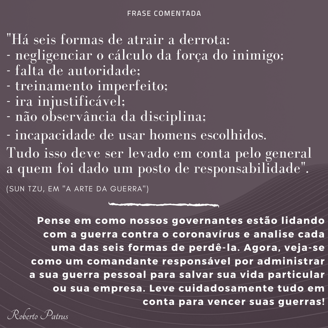 Há seis formas de atrair a derrota